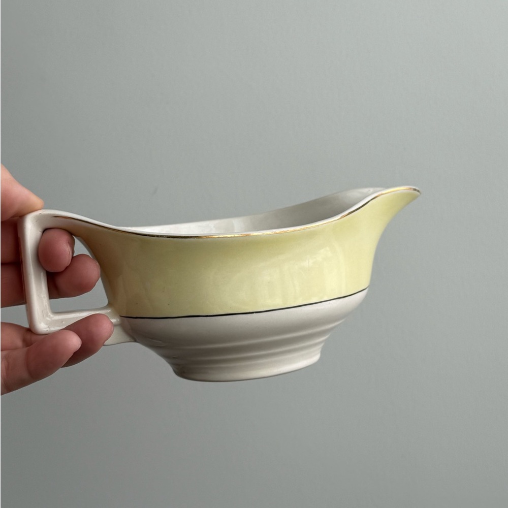 Vintage Gravy Boat Yellow Gold Porcelain England Made Johnson Bros MCM - Picture 10 of 15